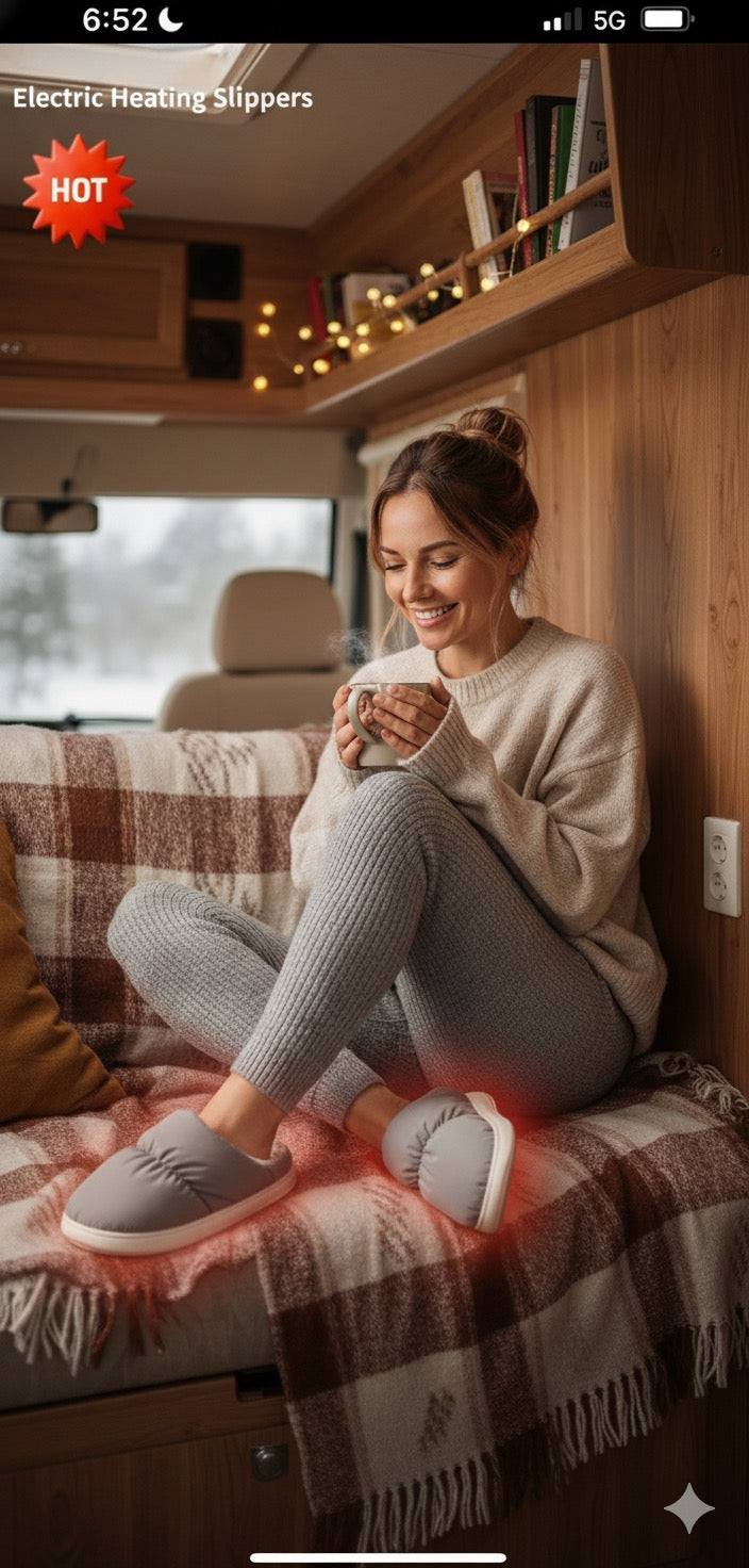 🧦Electric Heated Slippers for Campervan – Stay Cozy on the Road!❄️