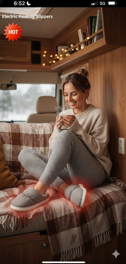 🧦Electric Heated Slippers for Campervan – Stay Cozy on the Road!❄️